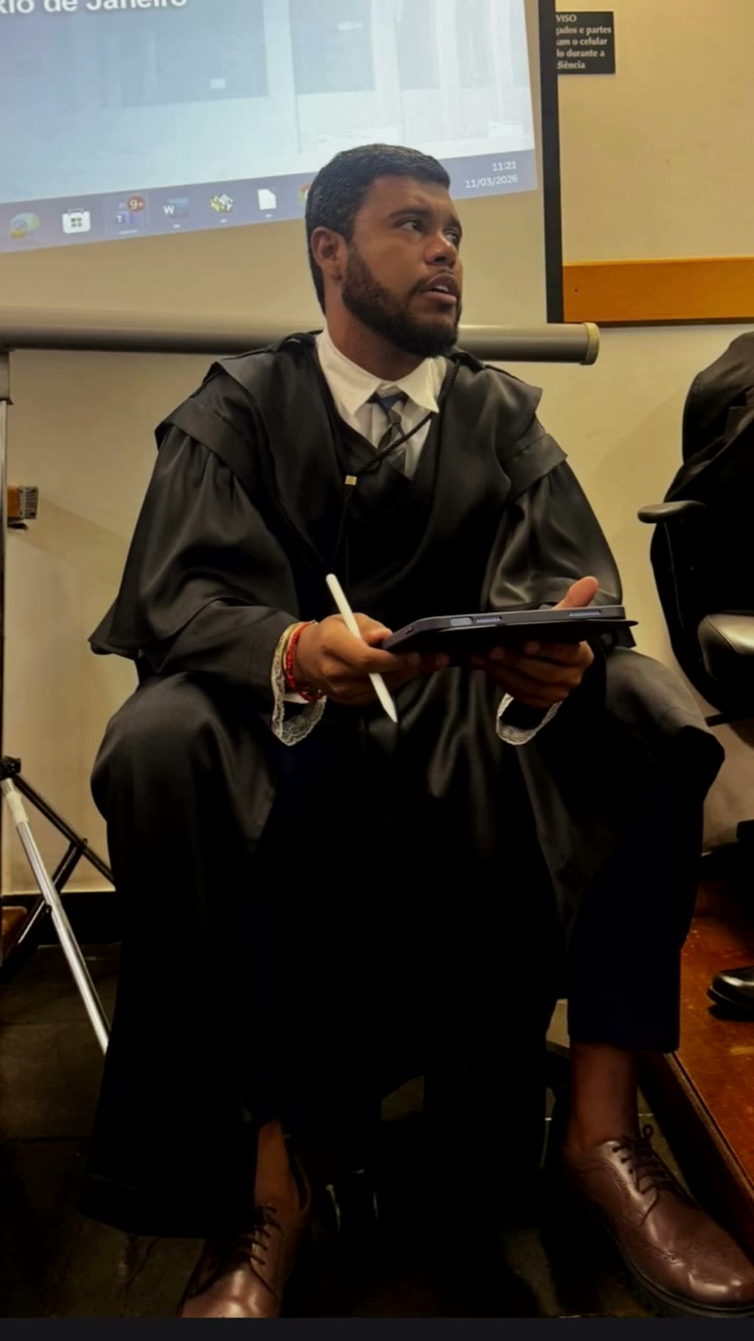 Pedro Gurgita durante atuação no Tribunal do Júri